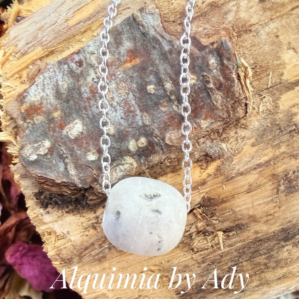 925 stamped Silver Necklace with Gray moonstone Stone